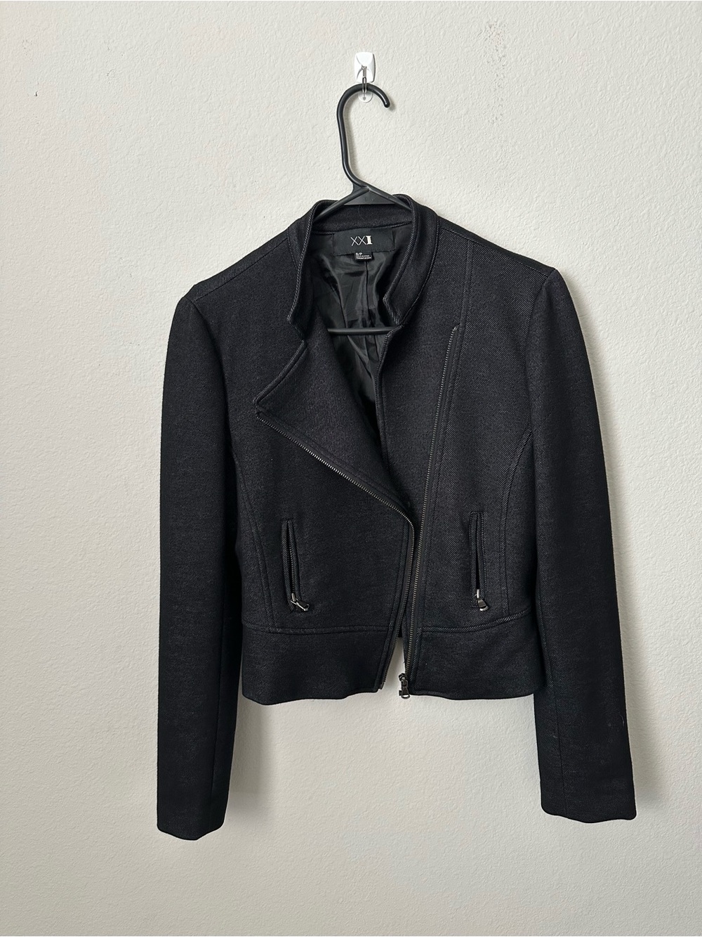 Black Asymmetrical Zip Women's Jacket